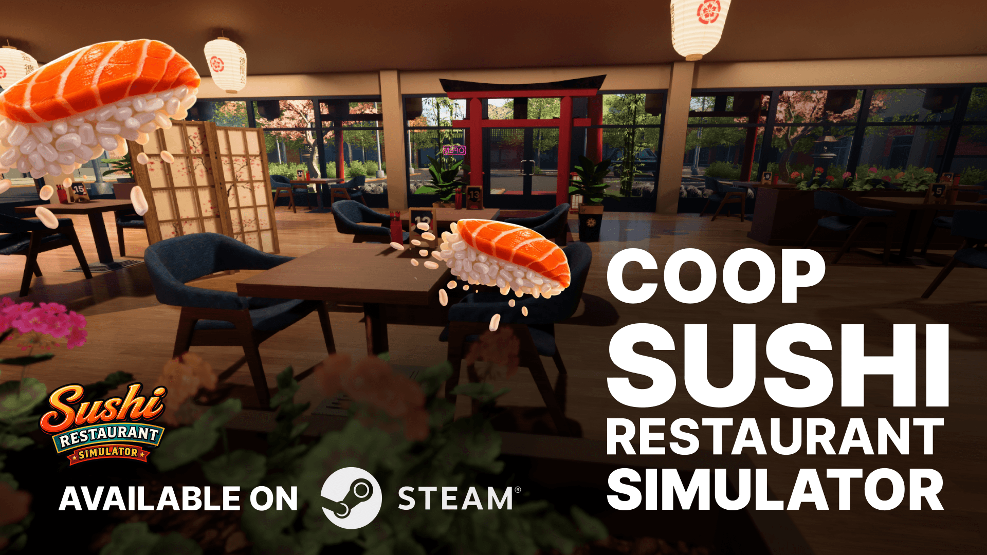 Sushi Restaurant Simulator Steam page announcement
